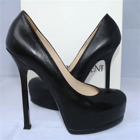 ysl black platform heels|ysl closed toe heels.